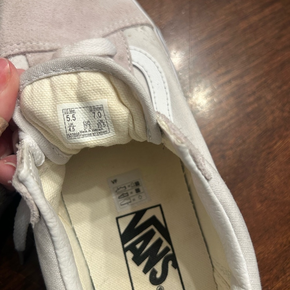 Vans Women's Light Pink and White Sneakers - Picture 4 of 4